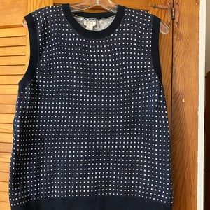 J. Crew Navy Polka Dot Sweater Vest
